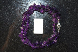 CHARGED Dark Premium Amethyst Crystal Chip 18" Necklace REIKI WOW!!!