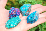 7 PCS AAA Grade CHARGED [1.5 lbs] Palm-Sized PEACOCK ORE Chalcopyrite Crystals