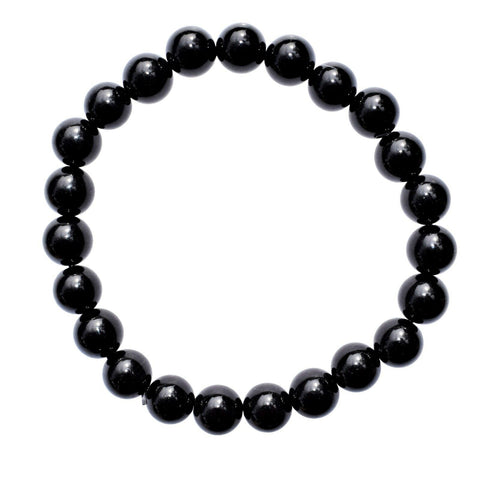 Premium CHARGED Black Onyx Crystal 8mm Bead Bracelet Stretchy ENERGY REIKI