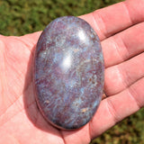 Charged 2.5" Blue Kyanite / Ruby Crystal Palm / Worry Stone Healing Energy ~100g