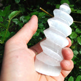 [4 PCS] 4.0" Spiral Towers of Peace Selenite Crystals Protection: ZENERGY GEMS