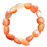 CHARGED Carnelian Agate Crystal Bracelet Tumble Polished Stretchy ENERGY REIKI