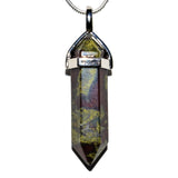 Faceted Dragon's Blood Jasper Crystal Perfect Pendant 20" Silver Chain