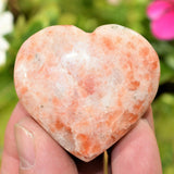 [1] MD Sunstone Crystal Puffy Heart / Palm Stone Reiki ZENERGY GEMS