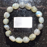 CHARGED 6" Labradorite Crystal Bracelet Tumble Polished Stretchy ENERGY REIKI