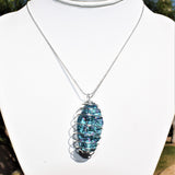 Perfect Pendant Baby Peacock Ore Crystal Energy Pendant 20" Silver Chain