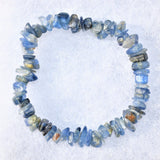 CHARGED Blue Kyanite Crystal Chip Bracelet Polished Stretchy ENERGY REIKI