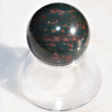 CHARGED Bloodstone Hand-Polished Sphere Perfect Pendant + 20" Silver Chain