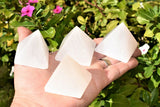 [4 PCS] 2" (50mm) Moroccan Selenite Pyramids Hand-carved Hand-Polished POWERFUL