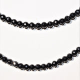 AAA-Gem Grade Black Tourmaline Necklace Adjustable 17" - 19.5" 925 Silver 4.3mm