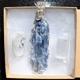 CHARGED REIKI Wrapped Brazilian Blue Kyanite Perfect Pendant + 20" Chain