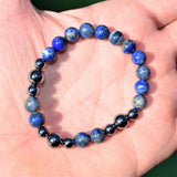 Premium CHARGED Natural Lapis Lazuli + Terahertz Quantum Wave Beads Bracelet