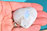 [1] Himalayan Rainbow Moonstone Crystal Puffy Heart / Palm Stone Healing Reiki