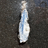 CHARGED REIKI Wrapped Brazilian Blue Kyanite Perfect Pendant + 20" Chain