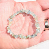 Premium CHARGED Aquamarine Crystal Chip Stretchy Bracelet REIKI Energy!