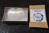 MD 2" SELENITE POCKET PUFFY HEART Carving Healing Crystal Reiki - ZENERGY GEMS