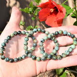 Premium CHARGED Natural African Turquoise Crystal 8mm Bead Bracelet Stretchy