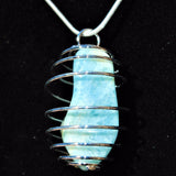 CHARGED Aquamarine Crystal Perfect Pendant 20" Silver Chain REIKI Healing