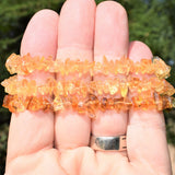 Premium CHARGED Citrine Crystal Chip Stretchy Bracelet Healing REIKI Energy!