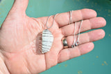 CHARGED Brazilian Amazonite Crystal Perfect Pendant EMPOWERS + 20" Silver Chain