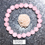[1] Premium CHARGED Rose Quartz Crystal 8mm Bead Bracelet Stretchy ENERGY REIKI