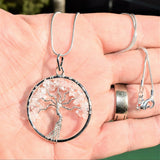 CHARGED Amplifier (Clear) Quartz Tree of Life Perfect Pendant 20" Silver Chain
