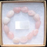 CHARGED Rose Quartz Crystal Bracelet Tumble Polished Stretchy Love Energy REIKI