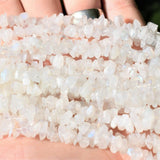 CHARGED Premium Rainbow Moonstone Crystal Chip 18" Necklace Healing REIKI WOW!