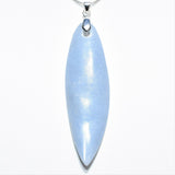 CHARGED 3" 925 Sterling Peruvian Angelite Crystal Perfect Pendant + 20" Chain