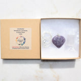 Soothing Himalayan Lepidolite Crystal Heart Perfect Pendant + 20" Chain
