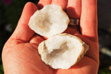 [3] Three x 2" Natural Geode Pairs Crystal Geode Quartz Druze Specimen Moroccan