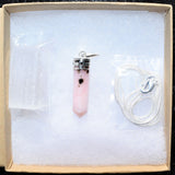 CHARGED Faceted Himalayan Pink Opal Crystal Perfect Pendant + 20" Chain