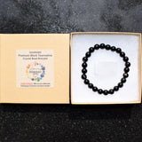 Premium CHARGED Black Tourmaline Crystal 8mm Bead Bracelet Stretchy ENERGY REIKI
