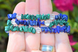 CHARGED Lapis Lazuli & Malachite Crystal Bracelet w / Quartz REIKI Energy!