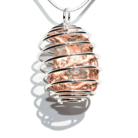 CHARGED Natural Copper Nugget Specimen Perfect Pendant + 20" Silver Chain USA