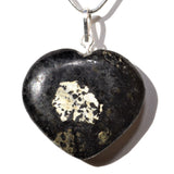 CHARGED Starburst Flash Nuummite Crystal HEART Perfect Pendant + 20" Chain