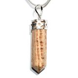 CHARGED Faceted Peruvian Aragonite Crystal Point Perfect Pendant + 20" Chain