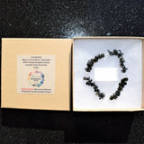 CHARGED Black Tourmaline Hematite Crystal Chip Stretchy Bracelet w Quartz REIKI