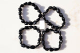 CHARGED Black Obsidian Crystal Bracelet Tumble Polished Stretchy ENERGY REIKI