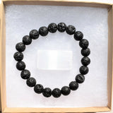 CHARGED Natural Pahoehoe Lava Crystal 8mm Stretchy Bracelet PROTECTION