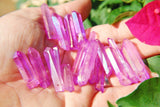 xToo Hot Pink™ Rainbow Aura Quartz Crystal Perfect Pendant™ 26" 925 Silver Chain