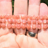 CHARGED Premium Natural Peach Moonstone 5mm-7mm Bead Stretchy Bracelet REIKI