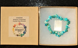 Premium CHARGED Arizona Turquoise Crystal Chip Stretchy Bracelet REIKI Energy!