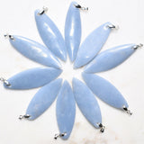 CHARGED 3" 925 Sterling Peruvian Angelite Crystal Perfect Pendant + 20" Chain