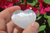 20 x MD 2" SELENITE POCKET PUFFY HEARTS Carving Healing Crystal [2nd Quality]