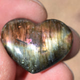 [3] CHARGED Premium Flashy Sprectrolite Hearts Palm / Worry Stones Madagascar