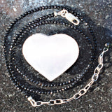 Black Tourmaline Necklace Adjustable Plus Pendant 17" - 19.5" 925 Silver 2.5mm