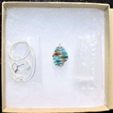 CHARGED Arizona Turquoise Nugget Crystal Perfect Pendant + 20" Silver Chain