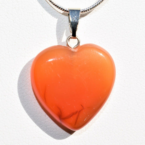 Perfect Pendant Carnelian Agate HEART Pendant + 20" Chain: ZENERGY GEMS