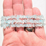 Premium CHARGED Blue Topaz Crystal Chip Stretchy Bracelet REIKI Energy!